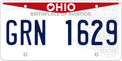 OH license plate GRN1629