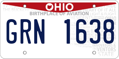 OH license plate GRN1638