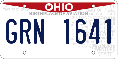 OH license plate GRN1641
