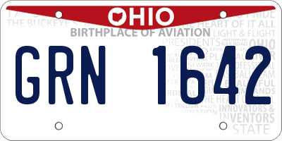 OH license plate GRN1642