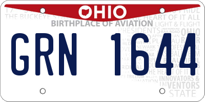 OH license plate GRN1644
