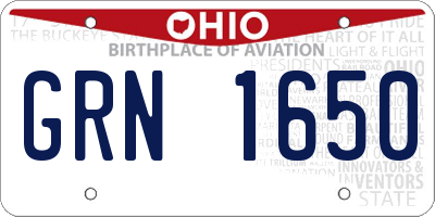 OH license plate GRN1650
