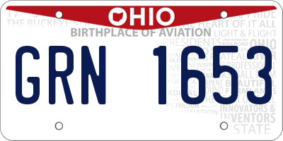 OH license plate GRN1653