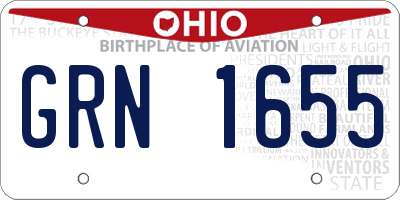 OH license plate GRN1655