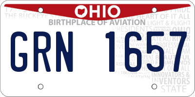 OH license plate GRN1657