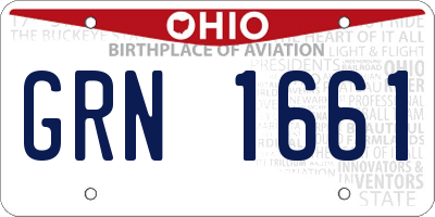 OH license plate GRN1661