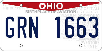 OH license plate GRN1663