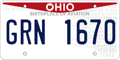 OH license plate GRN1670