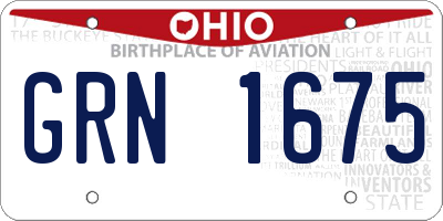 OH license plate GRN1675