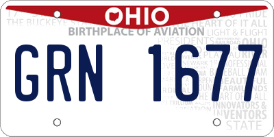 OH license plate GRN1677