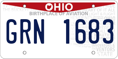 OH license plate GRN1683