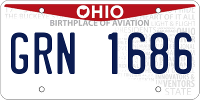 OH license plate GRN1686