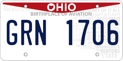 OH license plate GRN1706