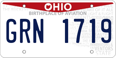OH license plate GRN1719