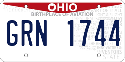 OH license plate GRN1744