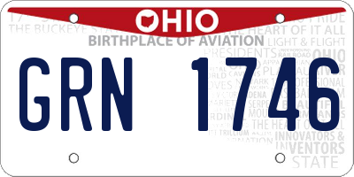 OH license plate GRN1746