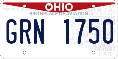OH license plate GRN1750