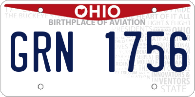 OH license plate GRN1756