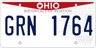 OH license plate GRN1764