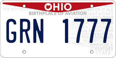 OH license plate GRN1777