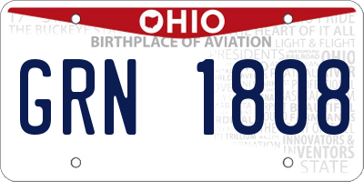 OH license plate GRN1808
