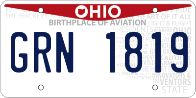 OH license plate GRN1819