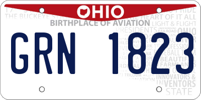 OH license plate GRN1823