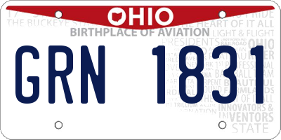 OH license plate GRN1831
