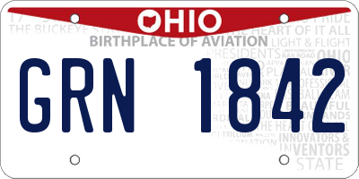 OH license plate GRN1842