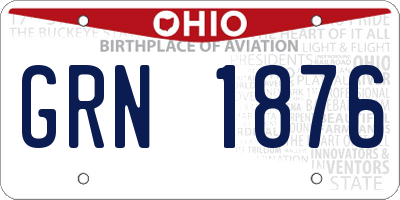 OH license plate GRN1876