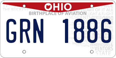 OH license plate GRN1886