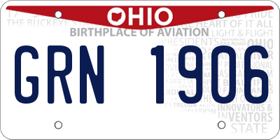 OH license plate GRN1906