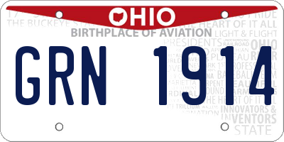 OH license plate GRN1914