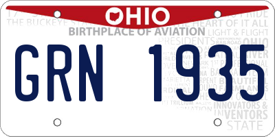 OH license plate GRN1935
