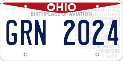 OH license plate GRN2024
