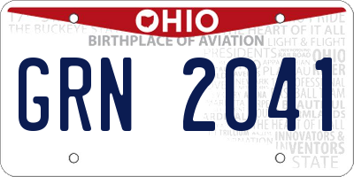 OH license plate GRN2041