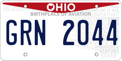 OH license plate GRN2044
