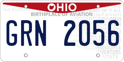 OH license plate GRN2056
