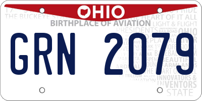 OH license plate GRN2079