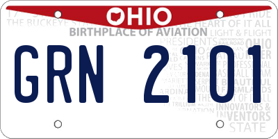 OH license plate GRN2101