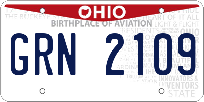 OH license plate GRN2109