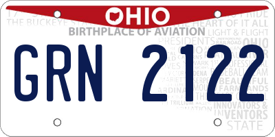 OH license plate GRN2122