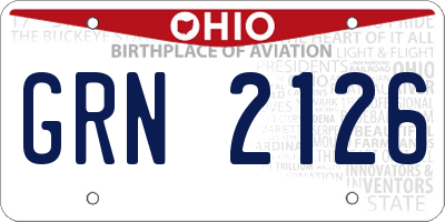 OH license plate GRN2126