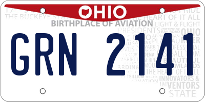 OH license plate GRN2141