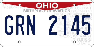 OH license plate GRN2145