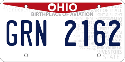 OH license plate GRN2162