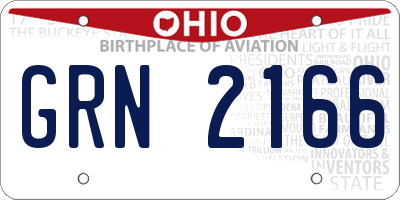 OH license plate GRN2166