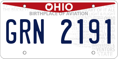 OH license plate GRN2191