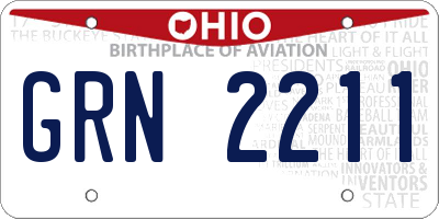 OH license plate GRN2211