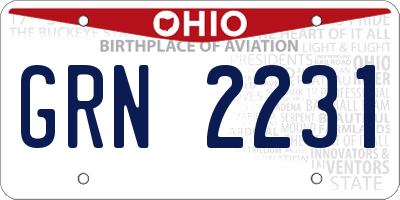 OH license plate GRN2231